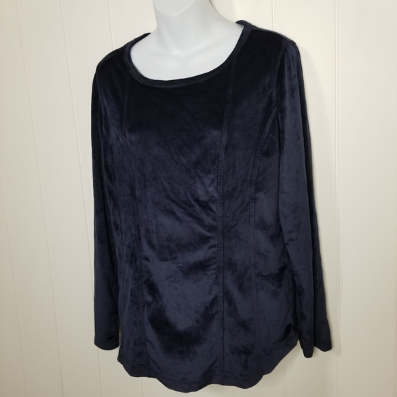 Soft Surroundings Tunic Top Womens Size Small Blue Velvet - Picture 3 of 12